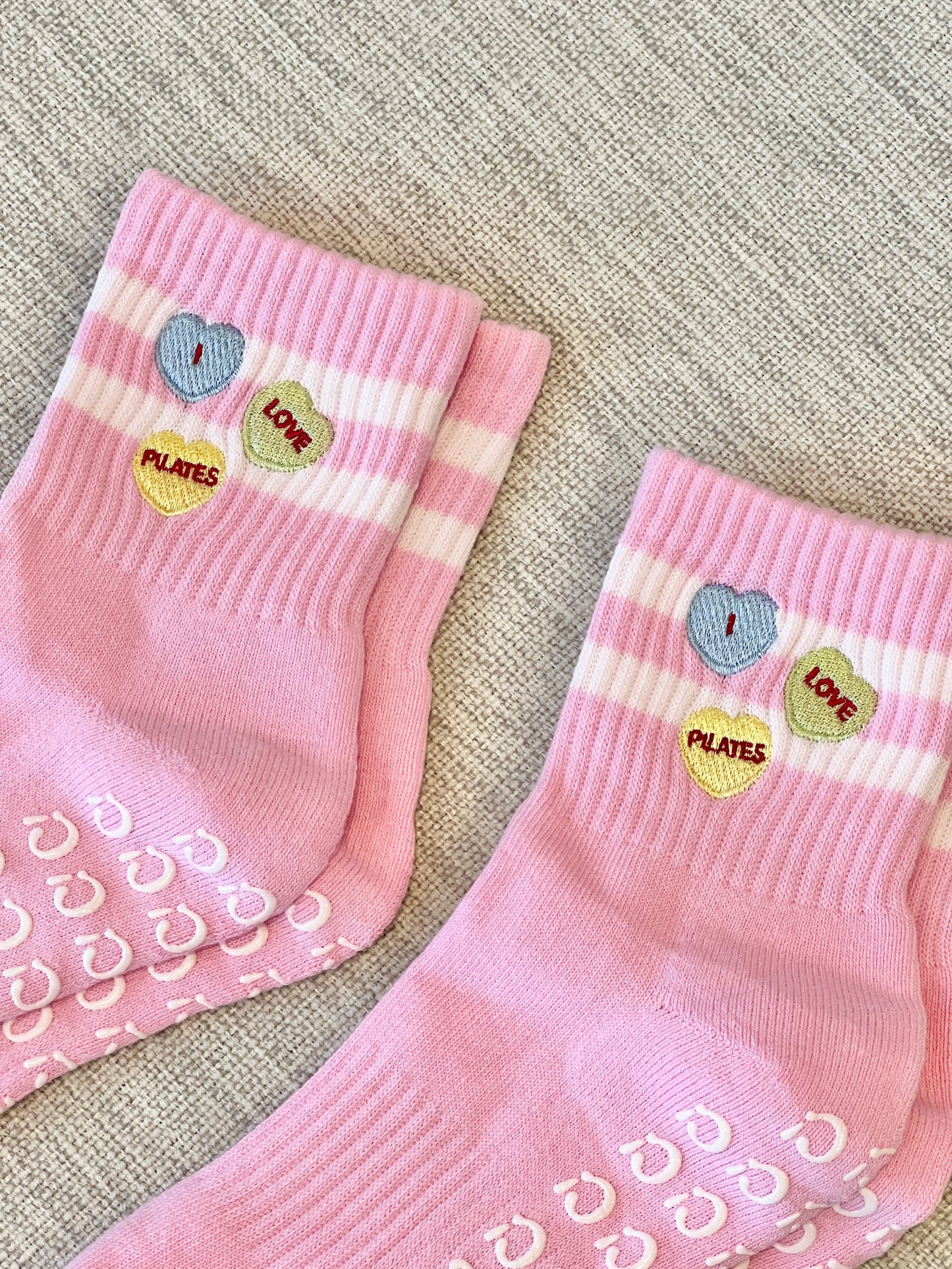 Conversation Hearts Pilates Sock