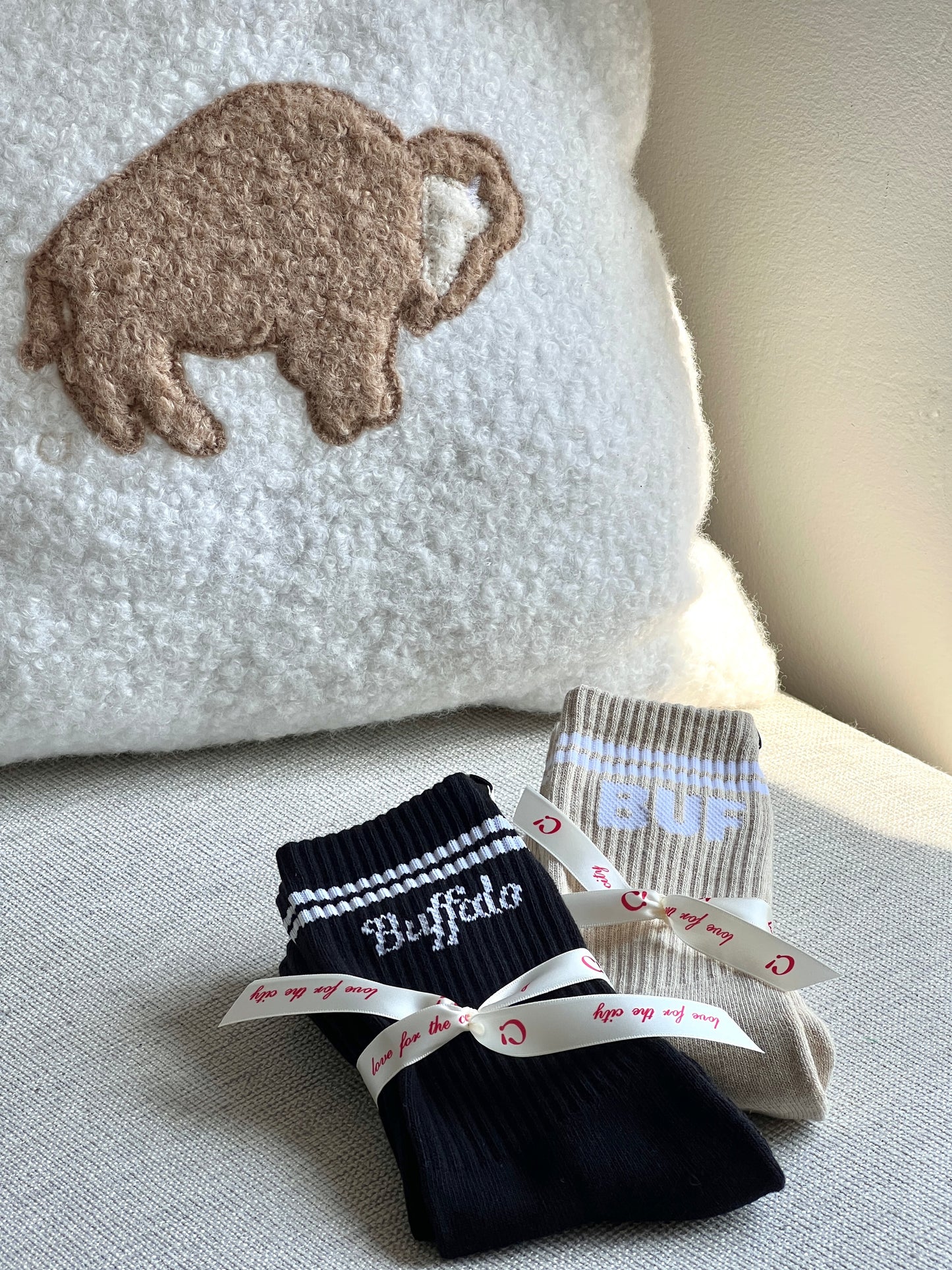 Neutral Buffalo Socks