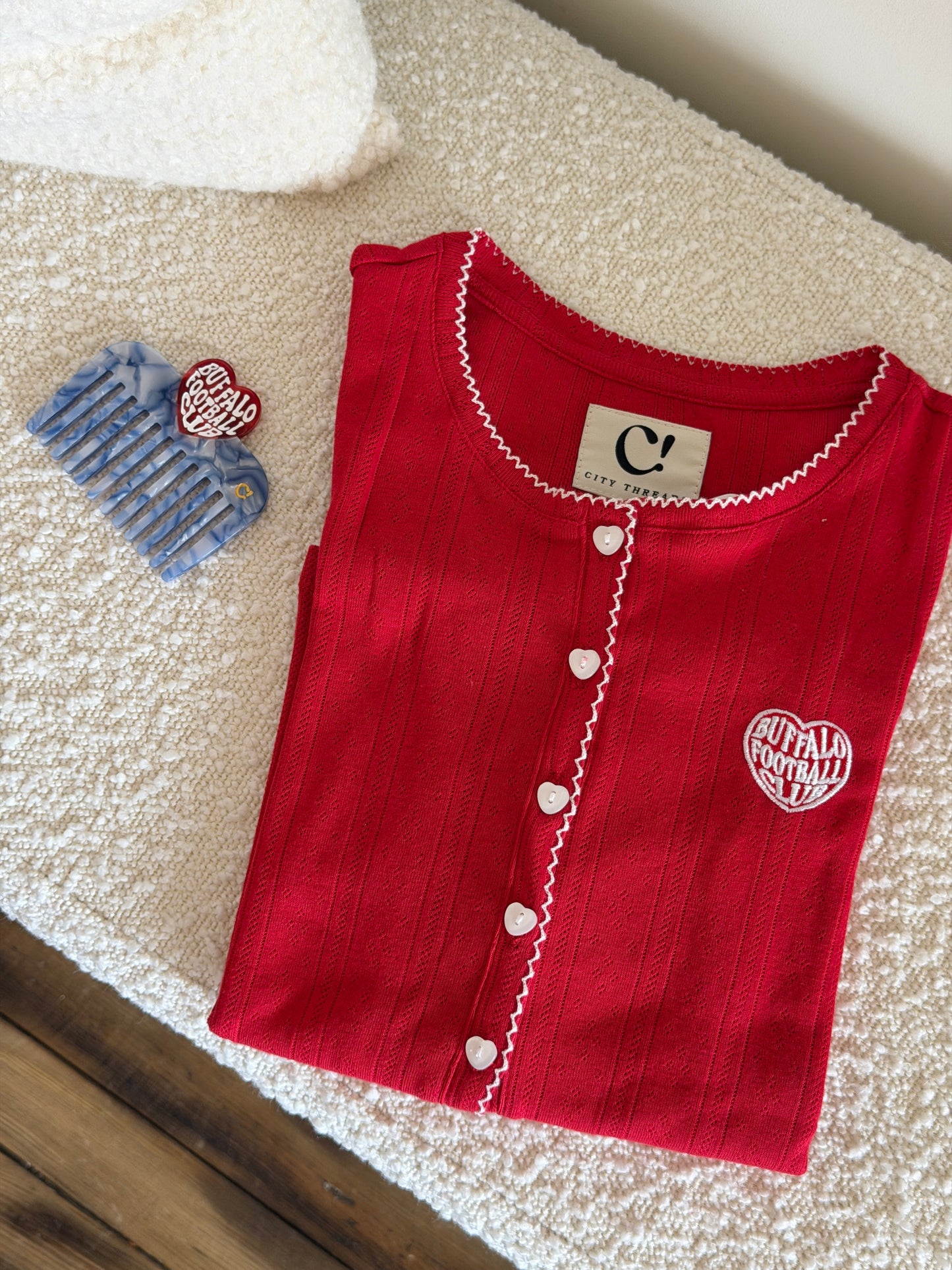 Cotton Pointelle Cardigan