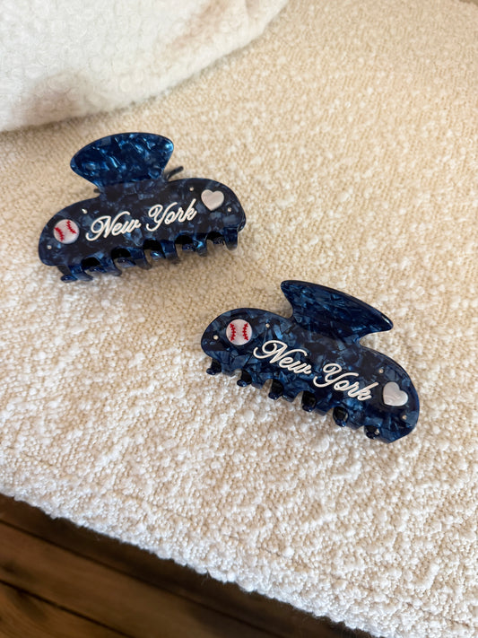 New York Baseball Hair Clip