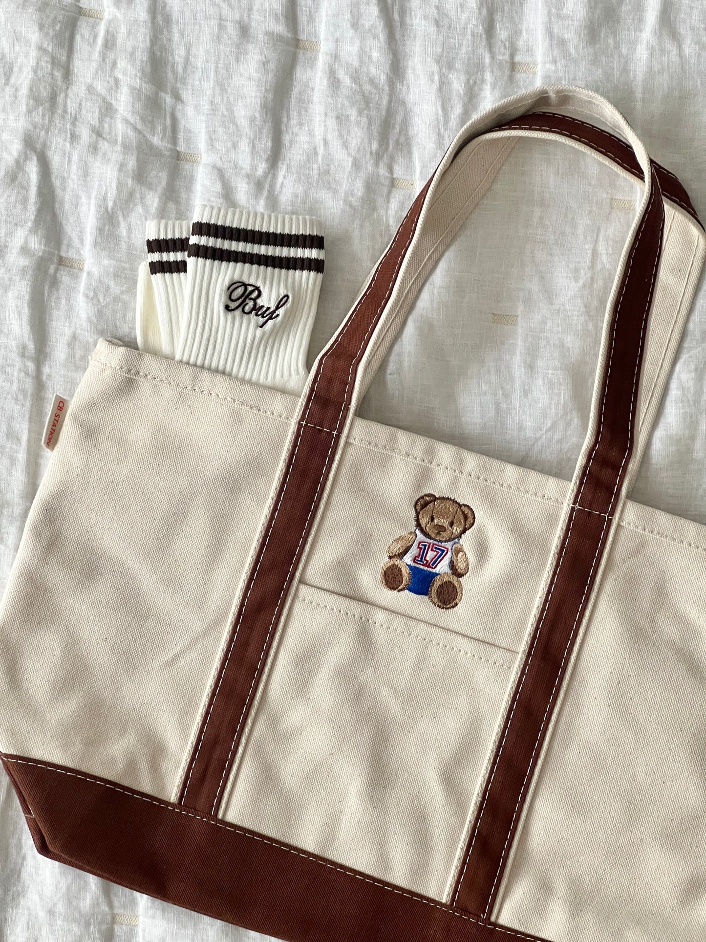 Game Day Bear Brown Tote
