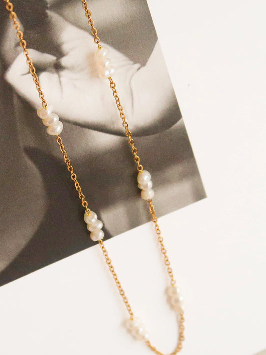 18K Non-Tarnish Petite Pearl Choker