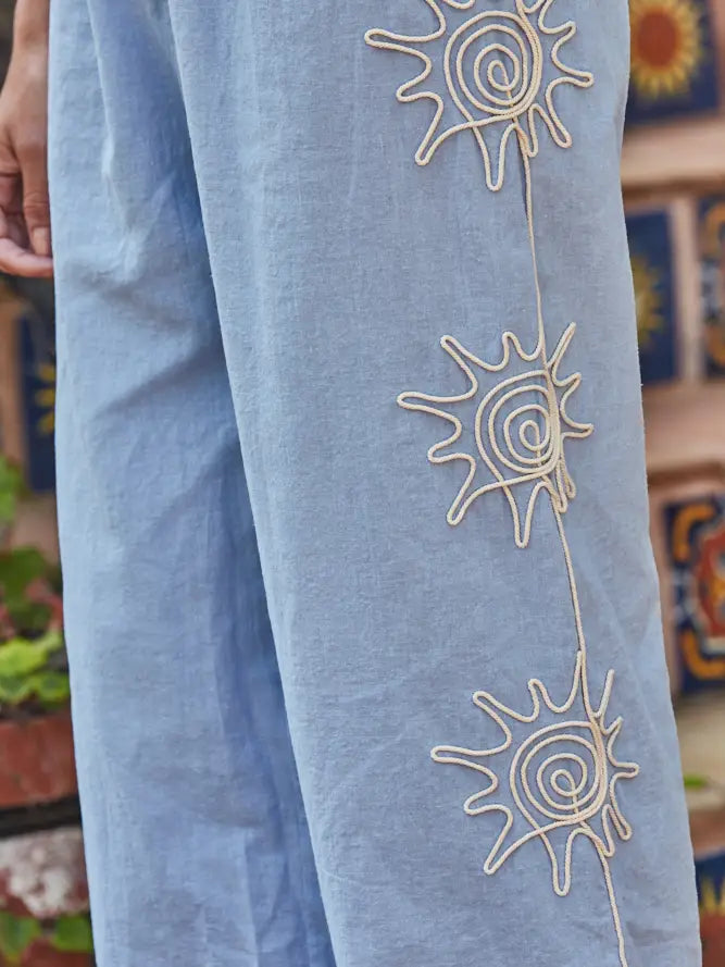 Woven Linen Wide Leg Pants